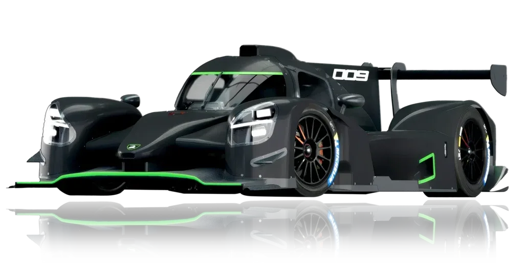 Duqueine D09 in black and green manufacturer colors, shown from the front three-quarter angle