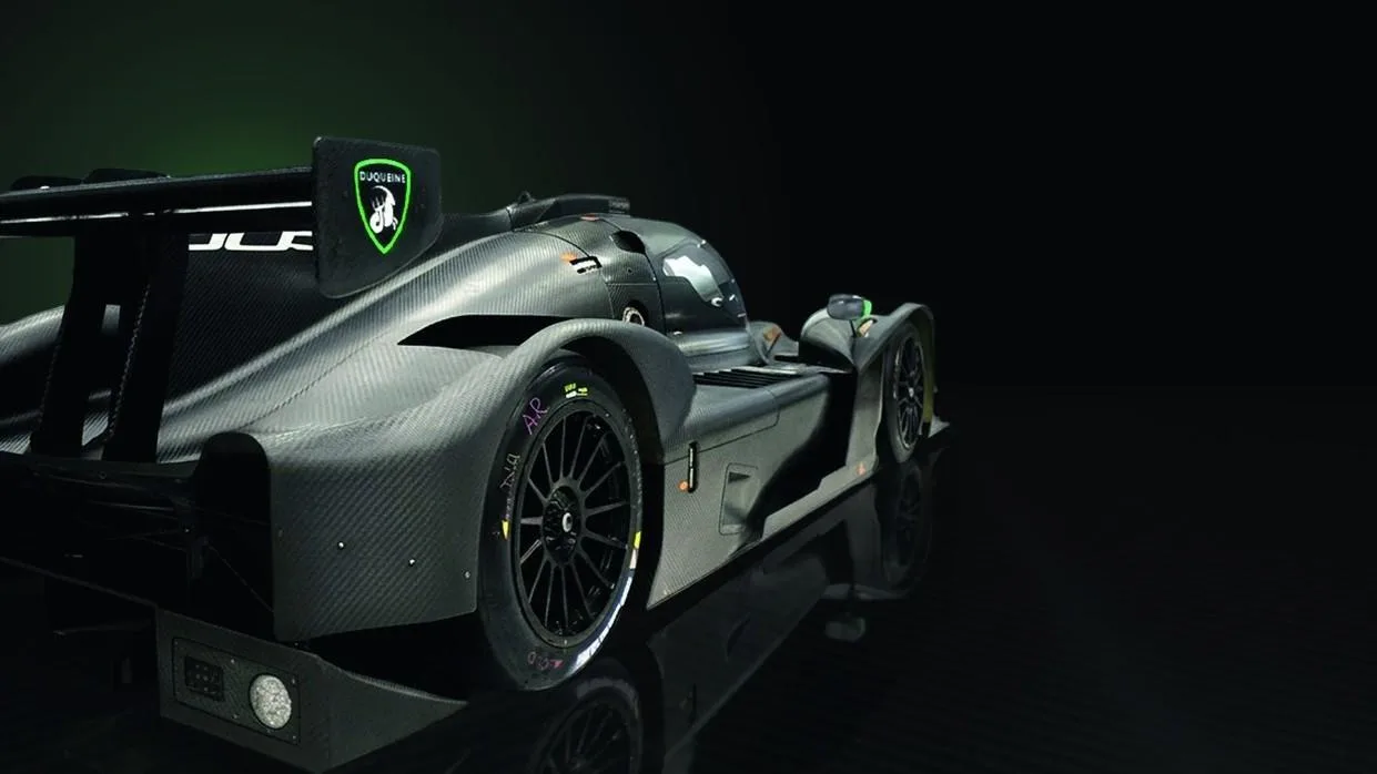 Rear three-quarter studio view of the Duqueine D09